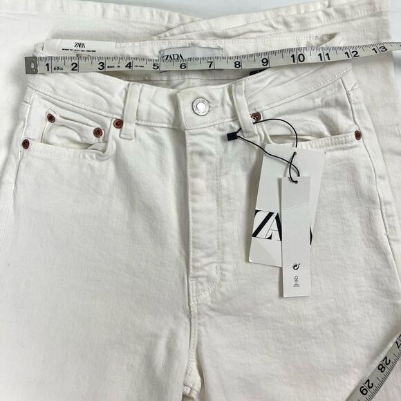 Zara The Skinny Flare Denim Off White Denim Jeans - Picture 12 of 16